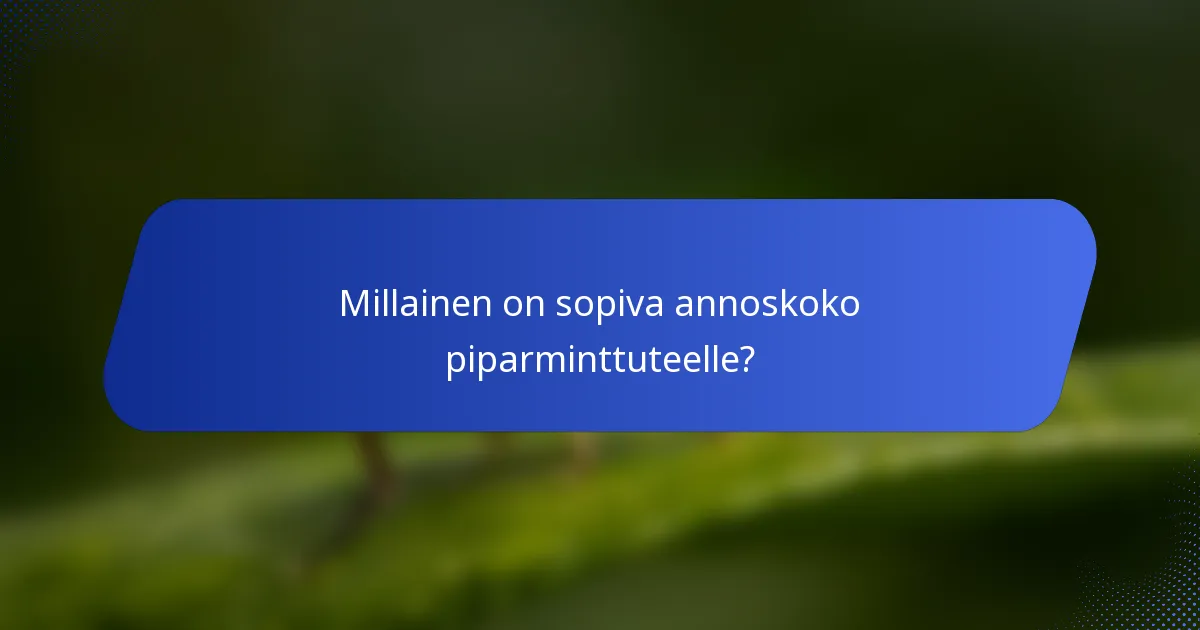 Millainen on sopiva annoskoko piparminttuteelle?