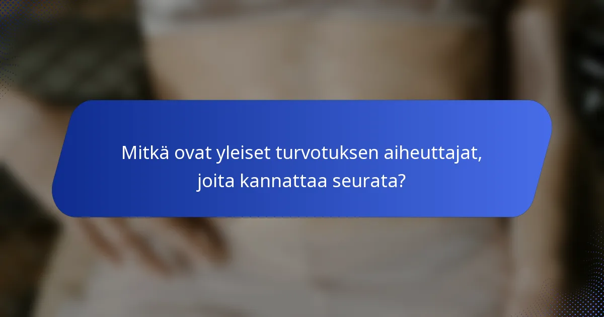 Mitkä ovat yleiset turvotuksen aiheuttajat, joita kannattaa seurata?